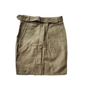 Ann Taylor Loft mini skirt khaki tan denim canvas 0 xxs xs classic casual summer